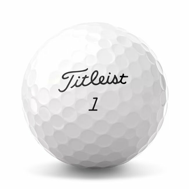 Titleist AVX golfballen met logo, zichtbaar Titleist logo op de zijkant